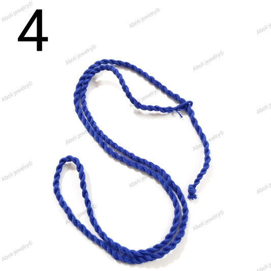 Dark blue cotton rope necklace braided cord  CNBC04