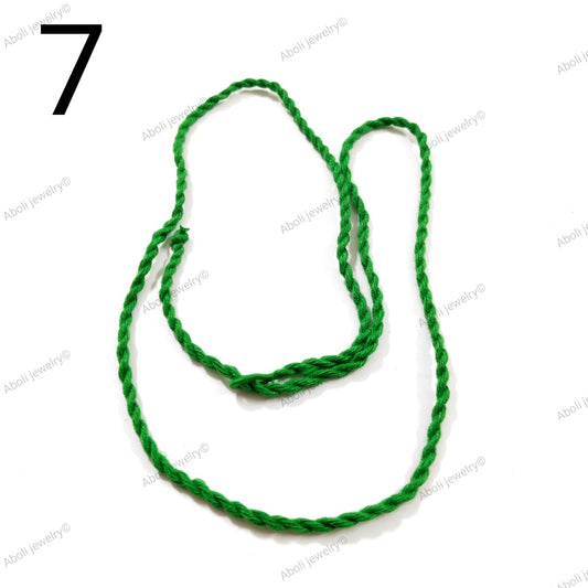 Dark green cotton rope necklace braided cord  CNBC07