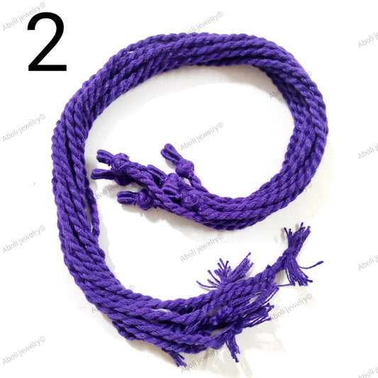 purple cotton rope necklace braided cord  CNBCPENDANT2