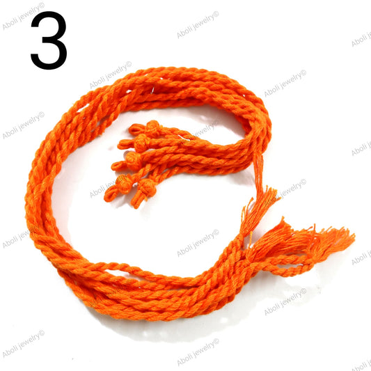 Orange cotton rope necklace braided cord  CNBCPENDANT3