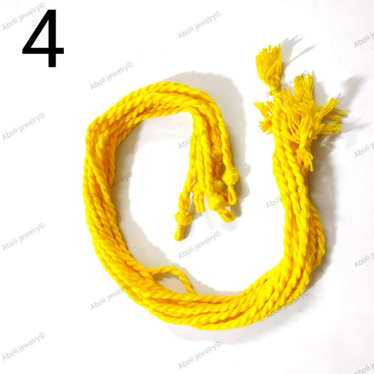 Lemon yellow cotton rope necklace braided cord  CNBCPENDANT4