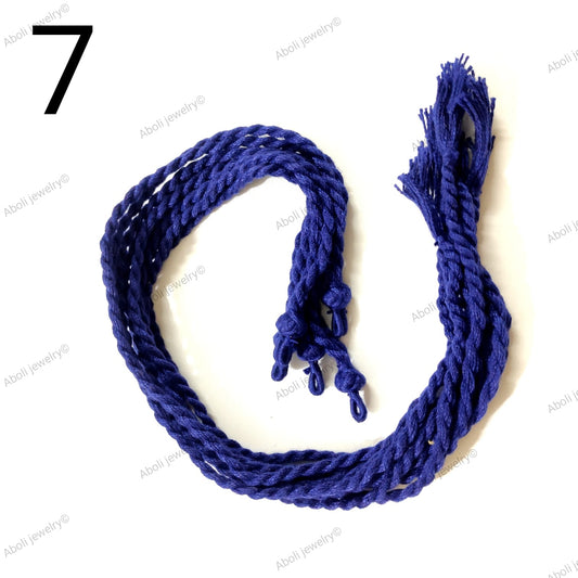 Dark blue cotton rope necklace braided cord  CNBCPENDANT7