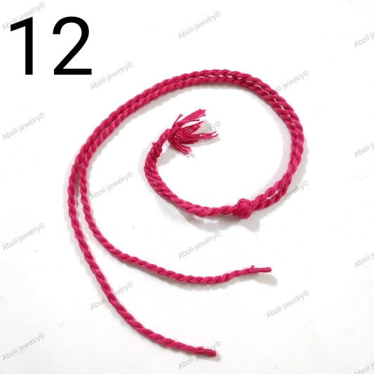 Dark pink cotton rope necklace braided cord     CNBCPENDANT12