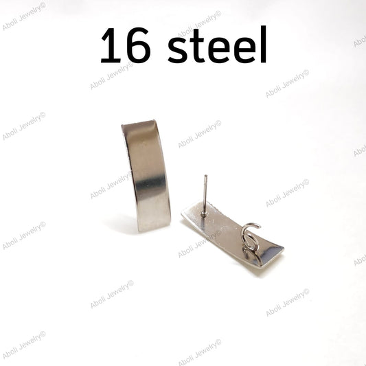 Steel coloured rectangular stud components contemporary rectangle stud MESCNSTRC1