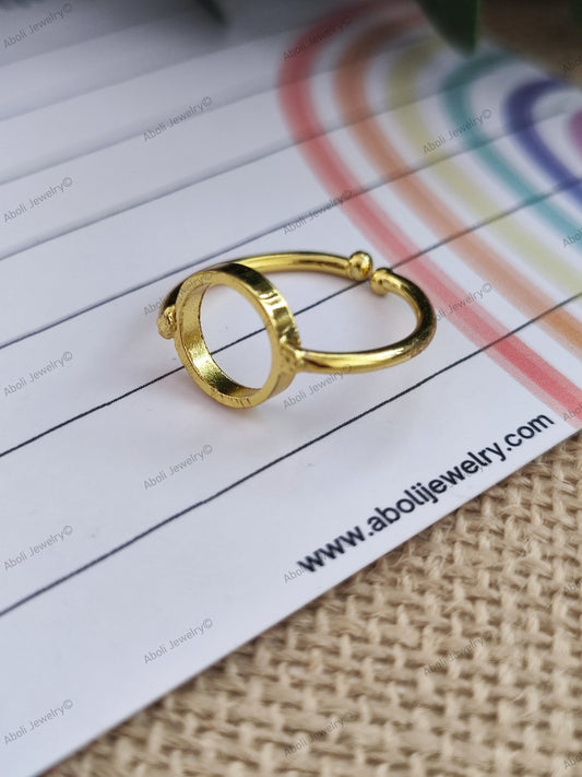 Golden resin ring bezel brass 10 mm