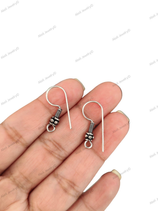 Tarnish resistant silver earrings hooks designer earring components oxidised silver BEW11