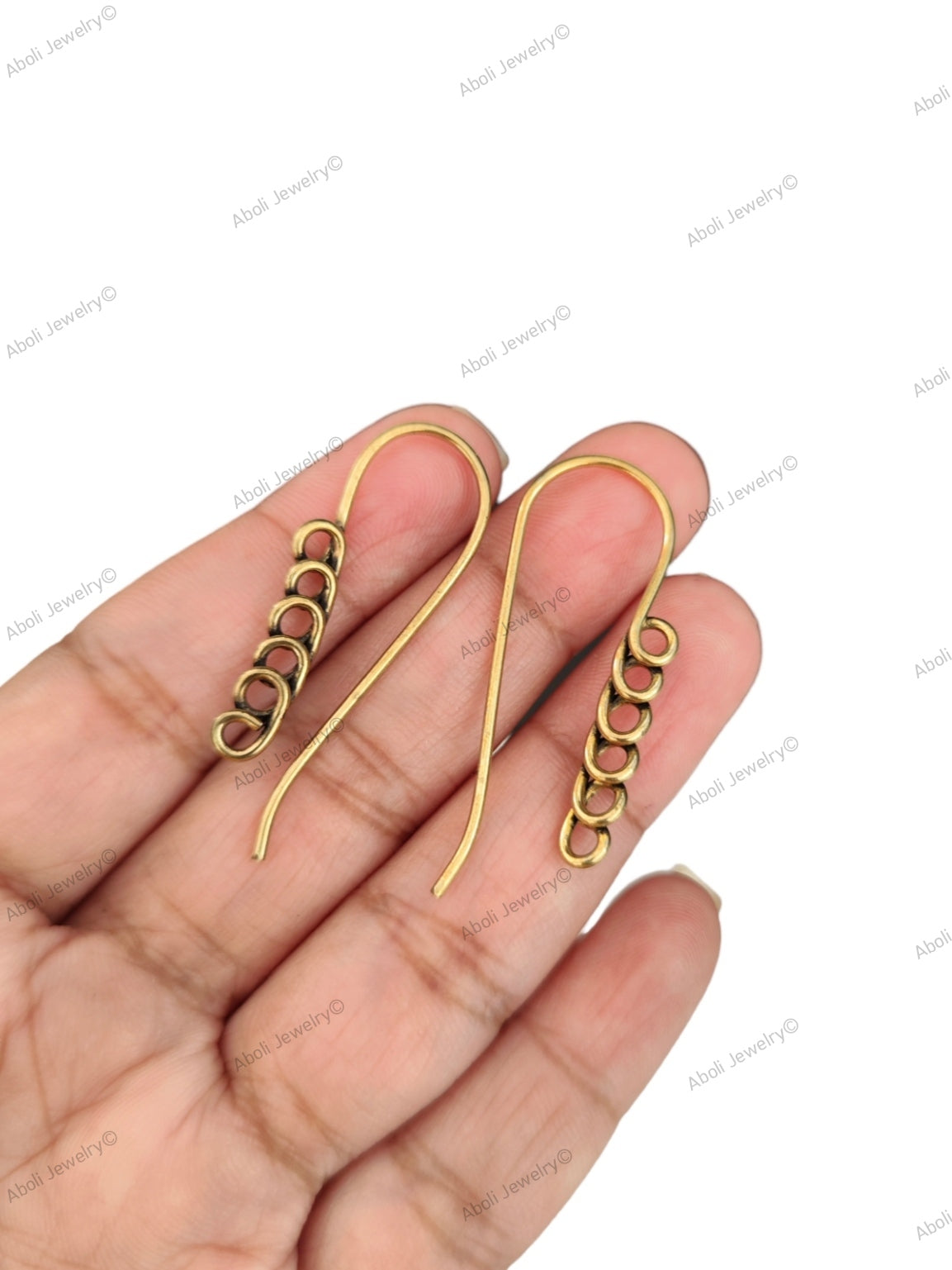 Tarnish resistant antique golden earrings hooks with loops earring components BEW12