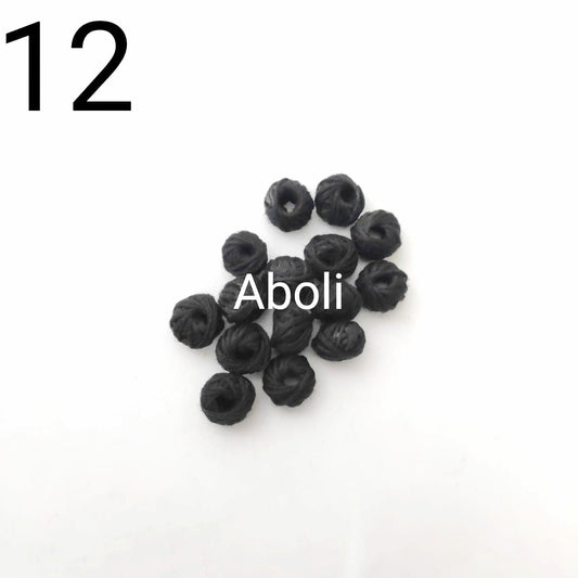 Black cotton thread beads CTB12