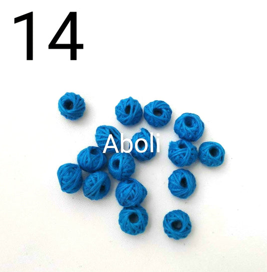 Light blue cotton thread beads CTB14