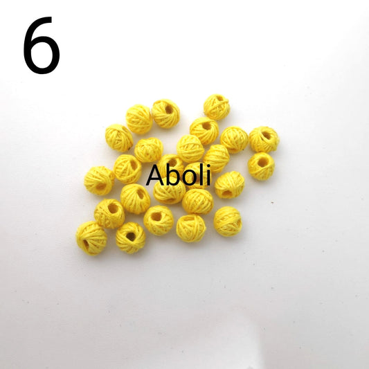 Lemon Yellow cotton thread beads CTB06