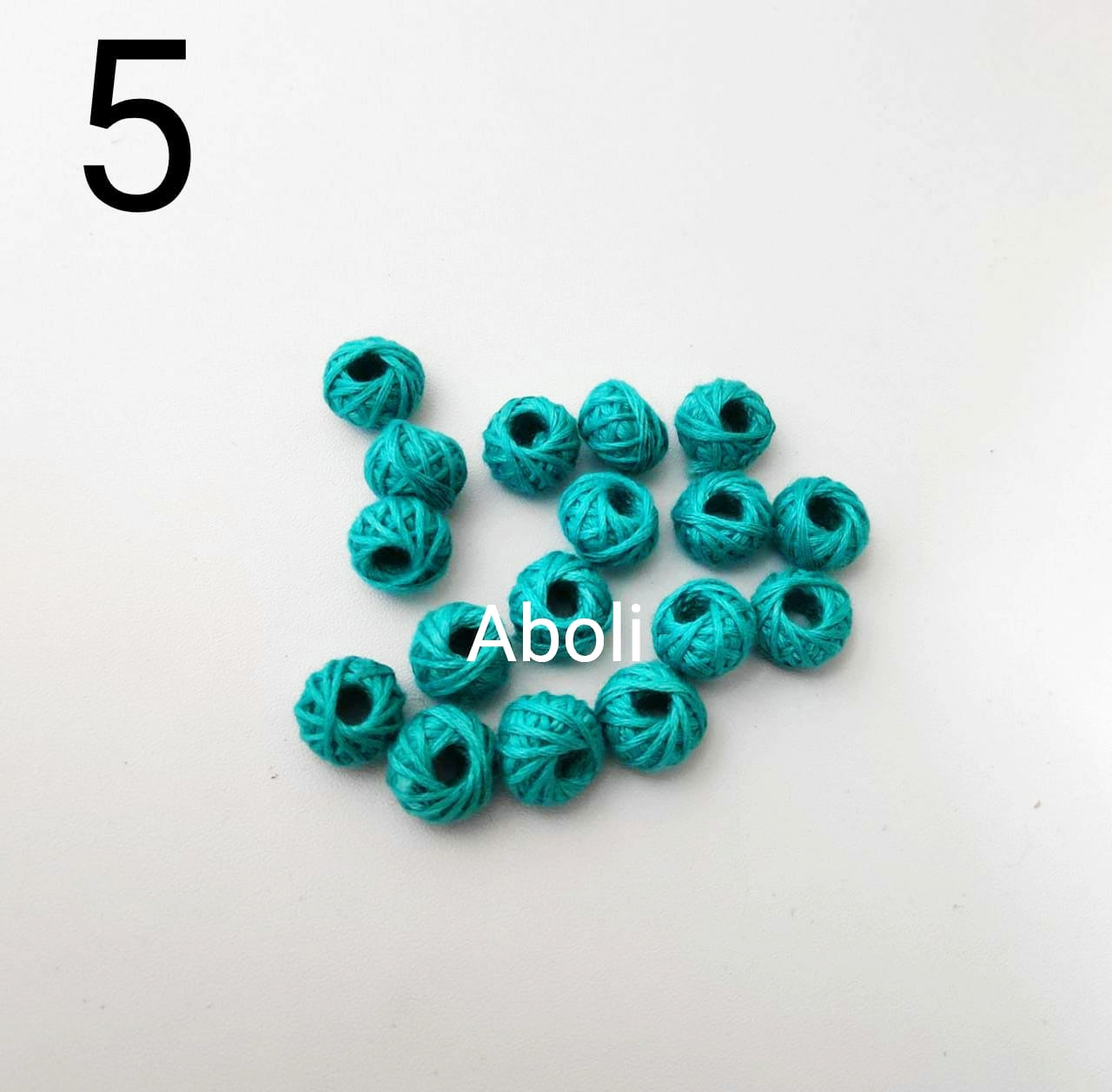 Teal green (Rama green) cotton thread beads CTB05