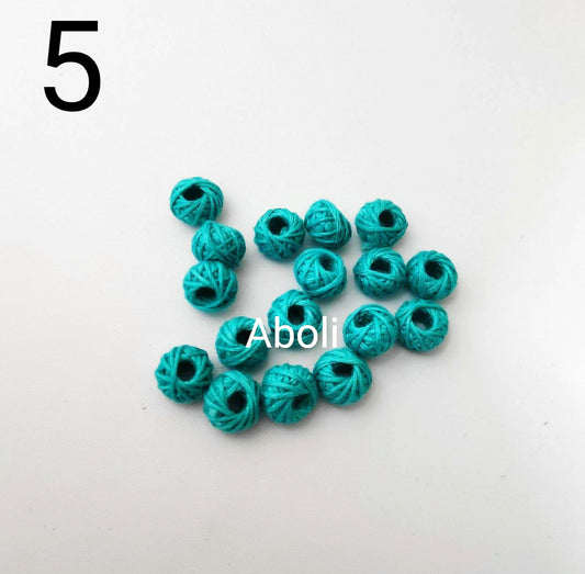 Teal green (Rama green) cotton thread beads CTB05