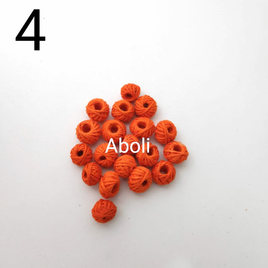 Orange cotton thread beads CTB04