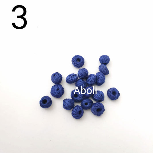 Dark blue cotton thread beads CTB03