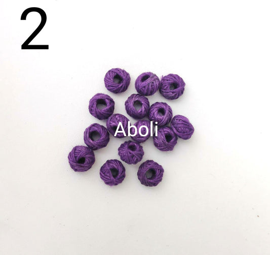 Purple cotton thread beads CTB02