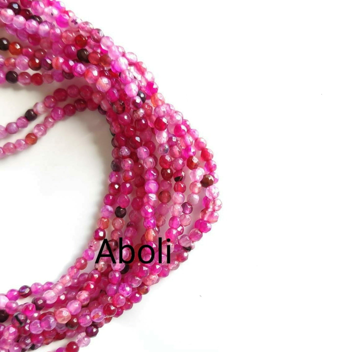 3 mm agate beads pink  rondelle agate beads semiprecious gemstone beads  RAB46