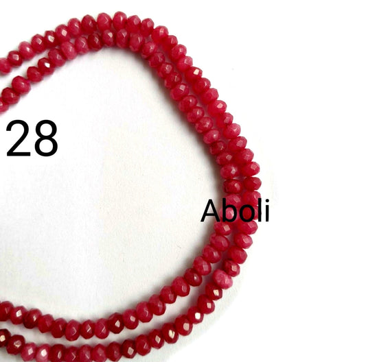 4 x 3 mm ruby  rondelle agate beads semiprecious gemstone beads  RAB28