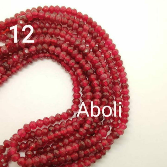 4 X 3 mm ruby red mm  rondelle agate beads semiprecious gemstone beads  RAB12