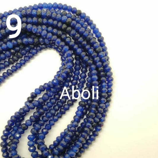 4 X 3 mm dark blue mm  rondelle agate beads semiprecious gemstone beads  RAB09