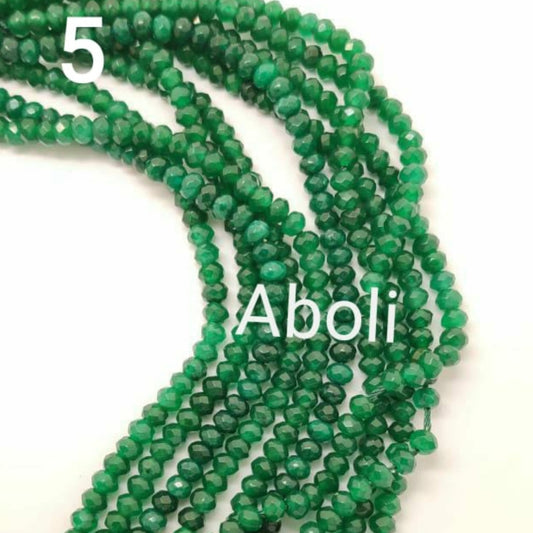 4 X 3 mm dark green rondelle agate beads semiprecious gemstone beads  RAB05
