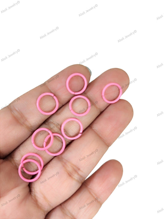 Light pink jump rings Coloured Jump Rings 10 mm metal jumprings JRC10LP