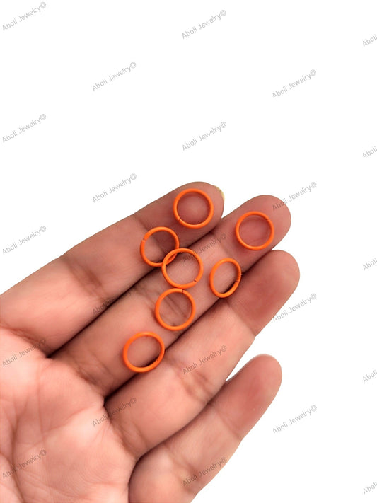 Orange coloured jump rings 10 mm colored jumprings JRC10O
