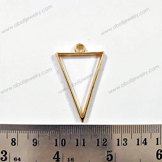 Golden triangular resin bezel pendants open bezel frame RZBR7