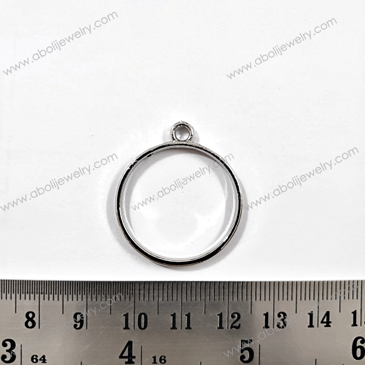 Silver round resin bezel pendant frame open bezel RZBR14