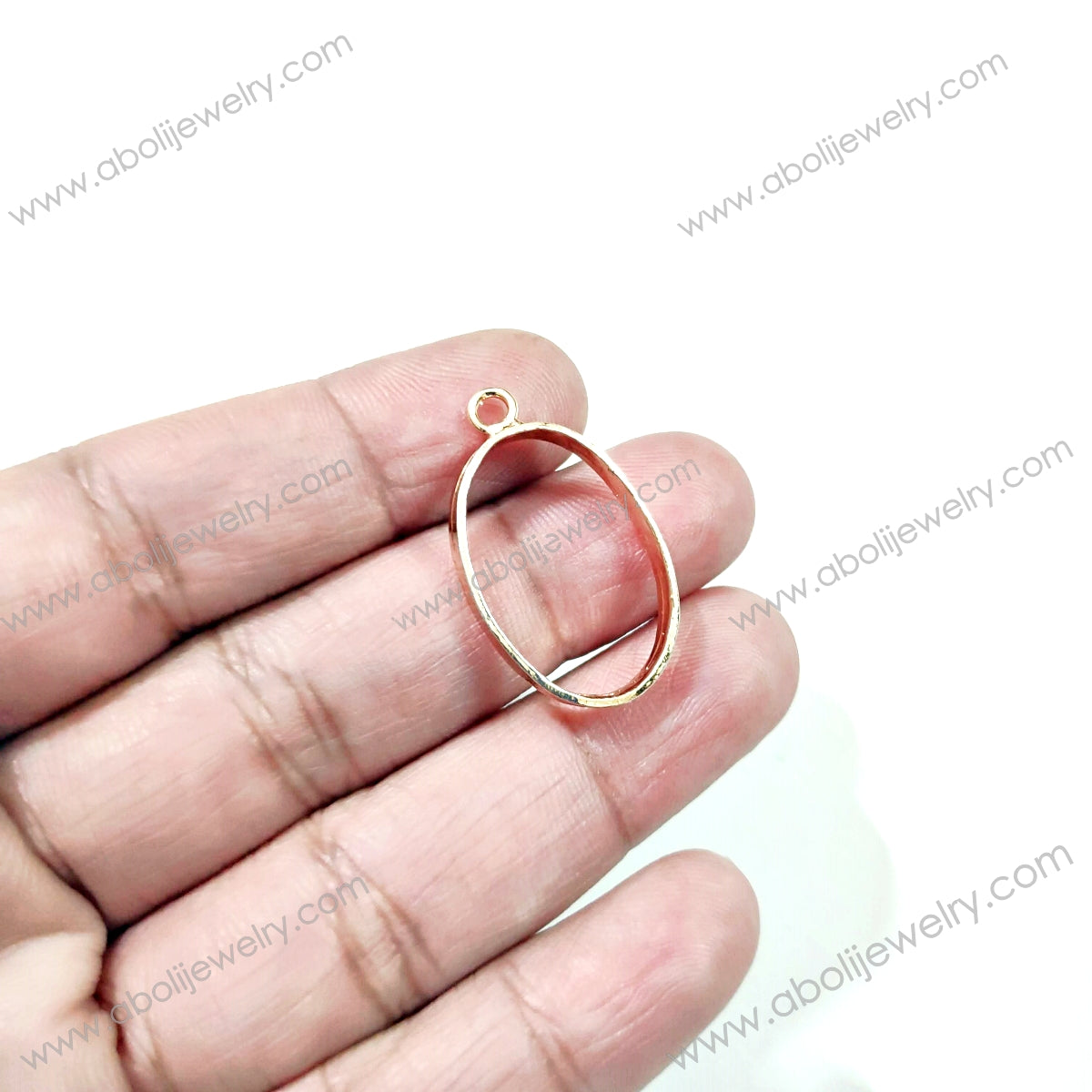 Rose gold oval small bezel charm for resin Mini bezel open bezels RMB4