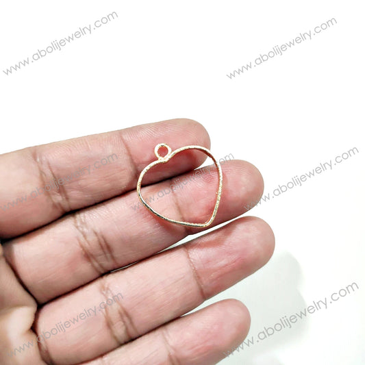 Rose Gold Heart Bezel Small bezel charm for resin Mini open bezel RMB13