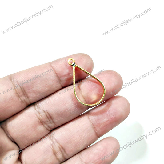 Golden drop bezel charm for resin Mini bezel drop shaped tilak 20 mm long RMB17