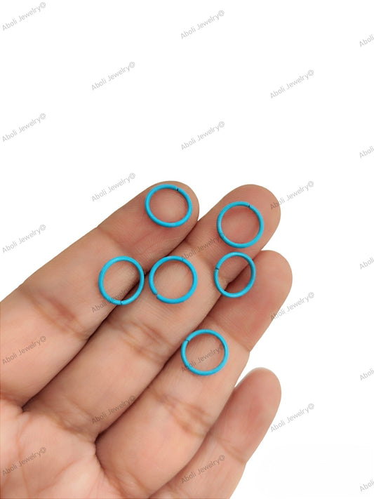 Sky blue colour jump rings 10 mm colored jumprings JRC10SB