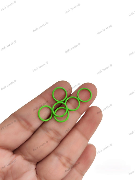 Spring green coloured jump rings 10 mm colored jumprings JRC10SG