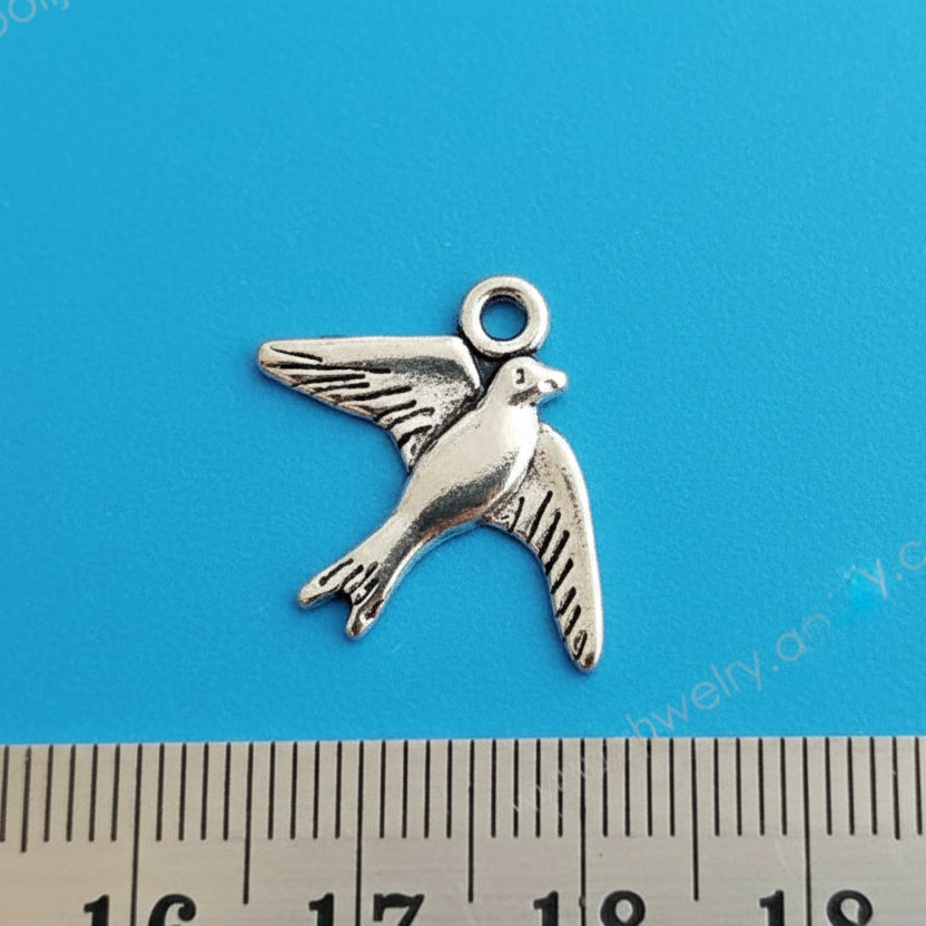 Silver dove charm bird charm CHMS35