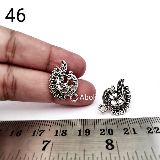 Silver earrings stud components metal earrings findings ESS46