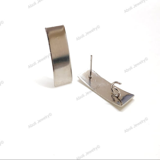 Steel coloured rectangular stud components contemporary rectangle stud MESCNSTRC1