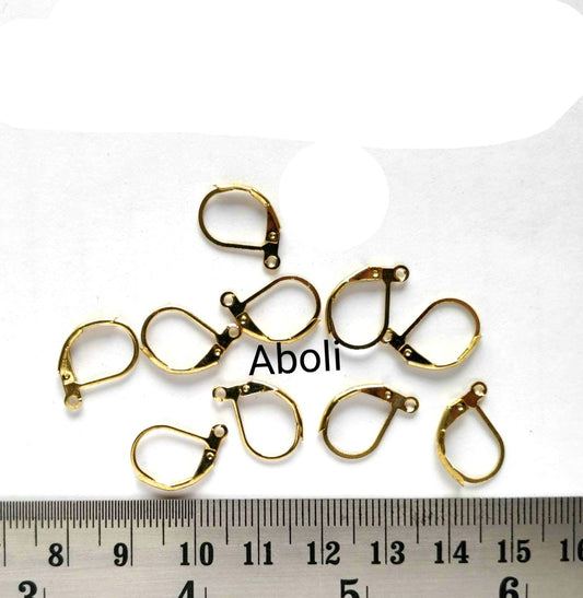 Antique golden leverback hook earring hooks leverback earring components LBEH4