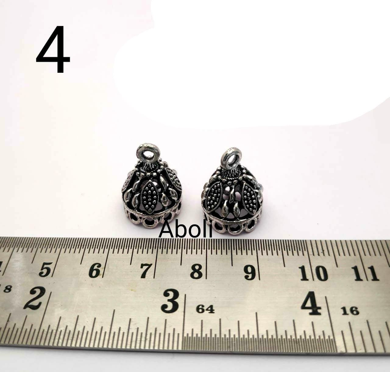 Silver jhumka bases MJBS4