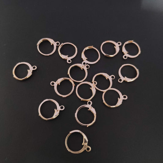 Rose gold leverback hook earring hooks round leverback earring components LBEH7